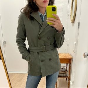 Heritage 1981 Army Green Cotton Peacoat - Small